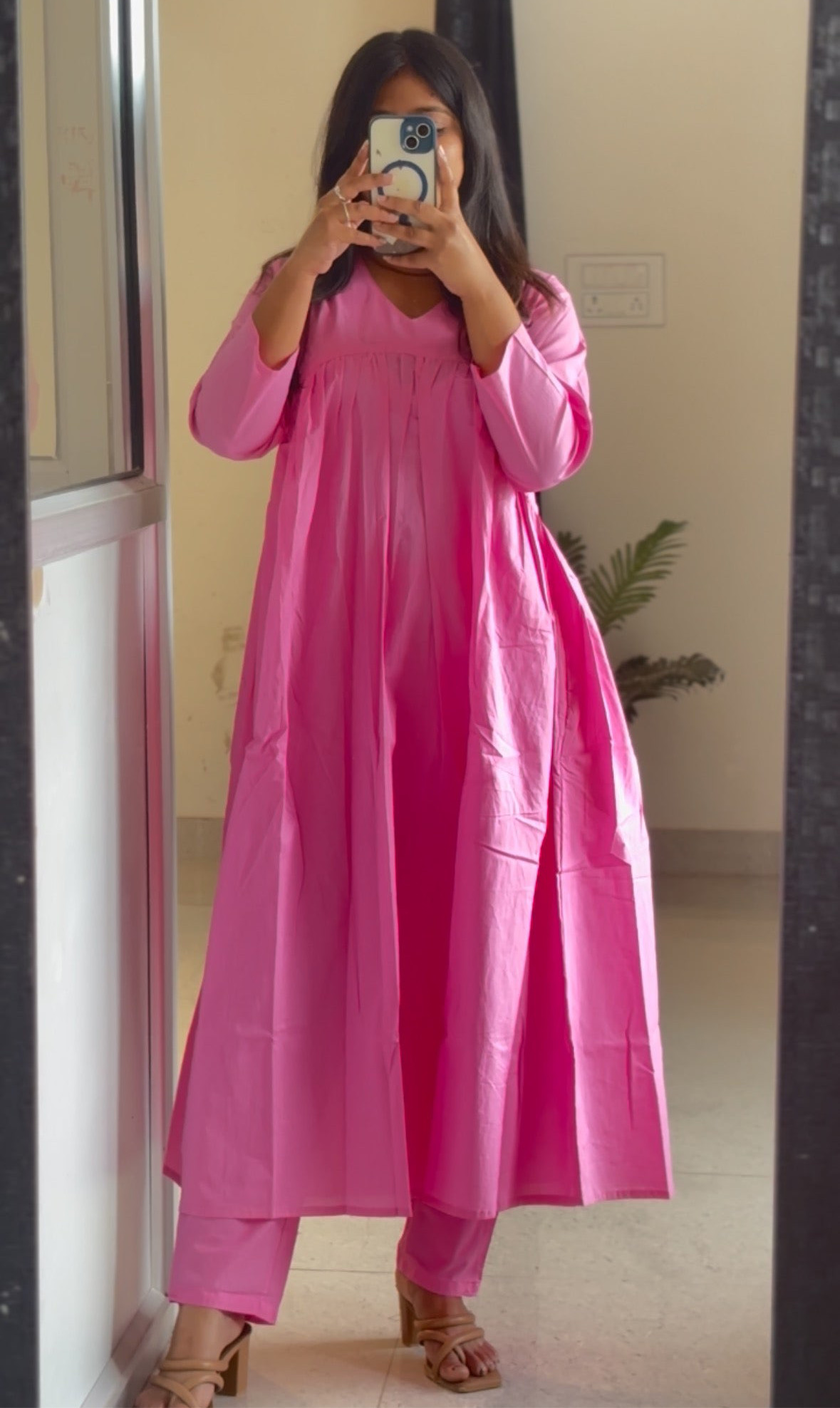 Minimal Pink Bloom Suit Set