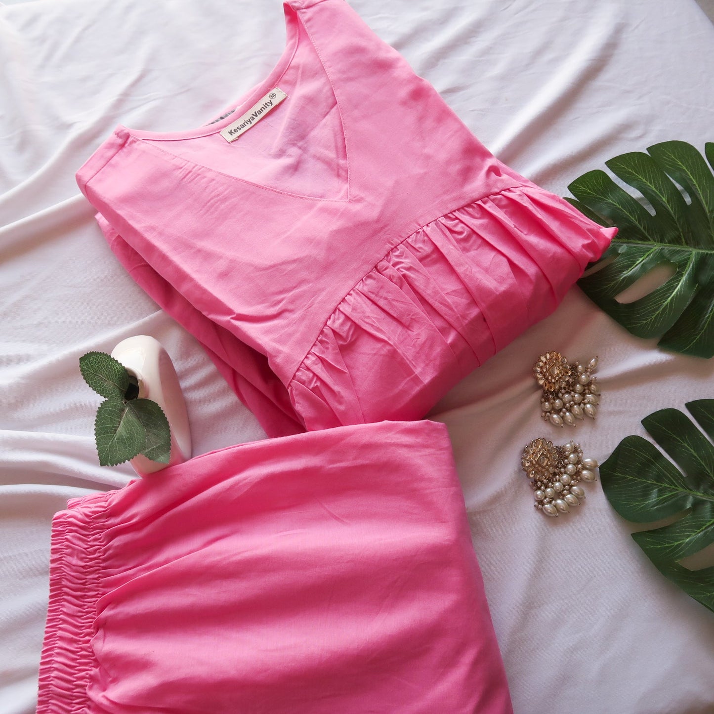 Minimal Pink Bloom Suit Set