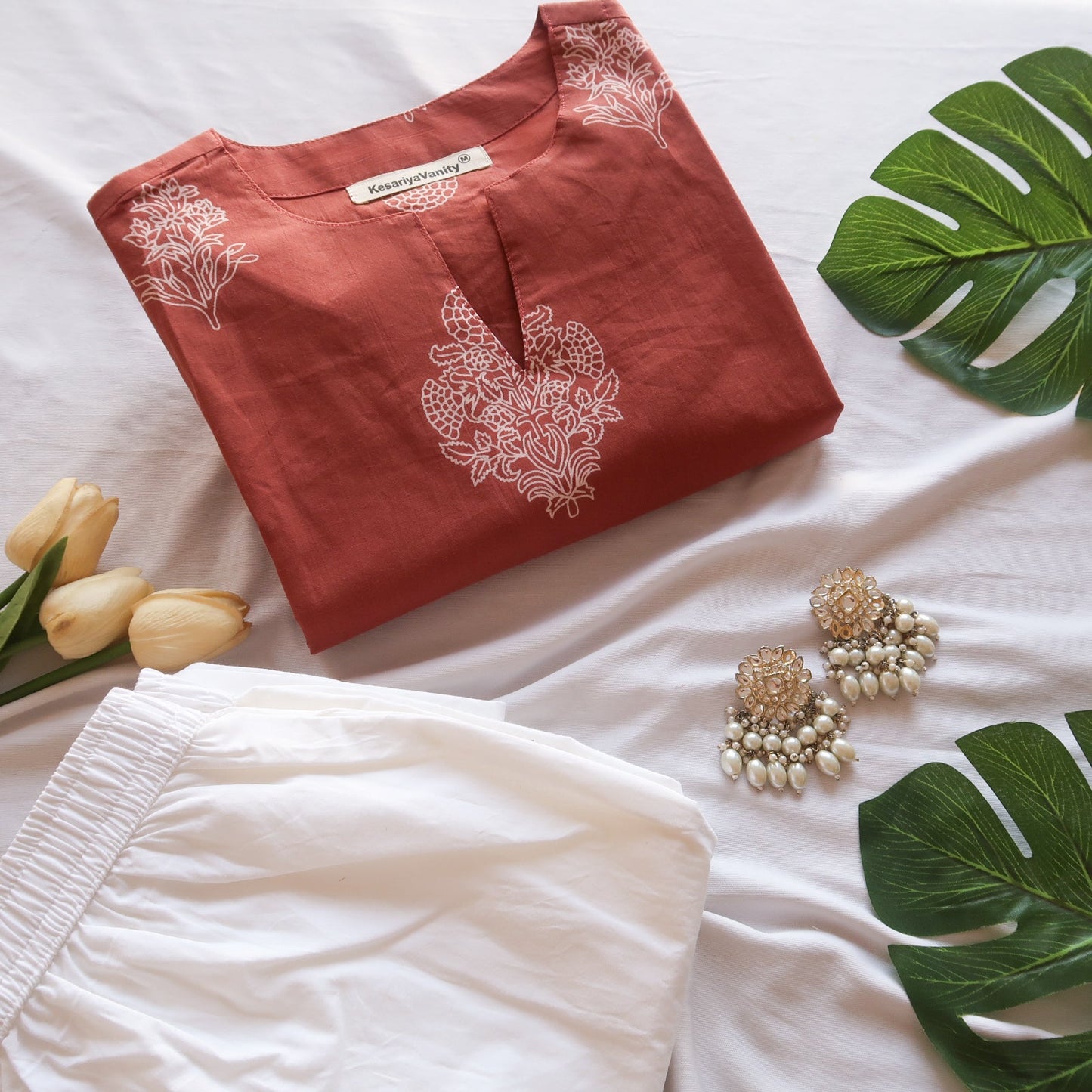 Mocha White Suit Set - Chhaav 1.0